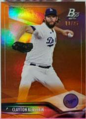 Clayton Kershaw [Orange] #33 Baseball Cards 2021 Bowman Platinum Prices