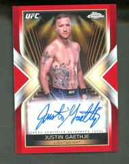 Justin Gaethje [Red Refractor] #MEA-JGA Ufc Cards 2024 Topps Chrome UFC Main Event Autograph Prices