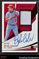 Dylan Carlson [Patch Autograph Red] Baseball Cards 2021 Panini Immaculate Collection Prices