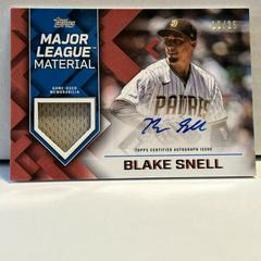 Blake Snell Baseball Cards 2022 Topps Major League Material Autographs Prices