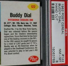 Buddy Dial [Hand Cut] Football Cards 1962 Post Cereal Prices