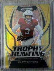 Clayton Tune [Gold] #TH-24 Football Cards 2023 Panini Prizm Draft Picks Trophy Hunting Prices