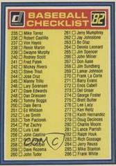 Checklist 235-338 Baseball Cards 1982 Donruss Prices