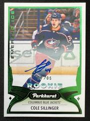 Cole Sillinger [Emerald Ice Autograph] Hockey Cards 2021 Parkhurst Prices