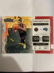 Fred VanVleet #10 Basketball Cards 2021 Panini Contenders Game Night Ticket Prices