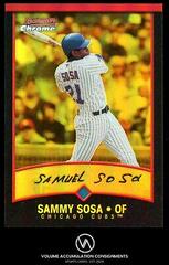 Sammy Sosa [Gold Refractor] #41 Baseball Cards 2001 Bowman Chrome Gold Prices