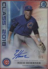Nico Hoerner [Red Refractor] Baseball Cards 2018 Bowman Draft Class of 2018 Autograph Prices