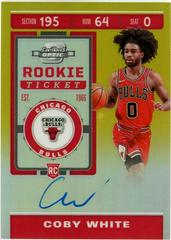 Coby White [Autograph Gold] Basketball Cards 2019 Panini Contenders Optic Prices