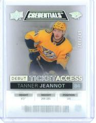 Tanner Jeannot Hockey Cards 2021 Upper Deck Credentials Debut Ticket Access Acetate Prices