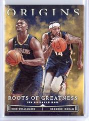 Zion Williamson, Brandon Ingram [Gold] #4 Basketball Cards 2022 Panini Origins Roots Of Greatness Prices
