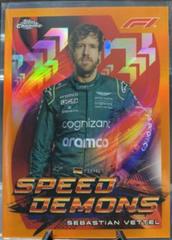 Sebastian Vettel [Orange] #SD-SV Racing Cards 2022 Topps Chrome Formula 1 Speed Demons Prices