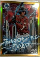 Druw Jones [Gold] #TT-3 Baseball Cards 2023 Bowman Draft Transformative Talent Prices