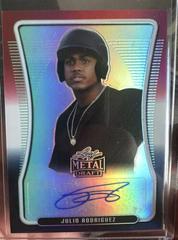 Julio Rodriguez [Red White Blue Rainbow] #BA-JR1 Baseball Cards 2020 Leaf Metal Draft Autographs Prices