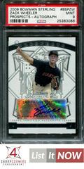 Zack Wheeler [Autograph Refractor] #BSPZW Baseball Cards 2009 Bowman Sterling Prospects Prices