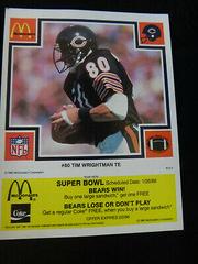 Tim Wrightman [Yellow] #80 Football Cards 1985 McDonald's Bears Prices