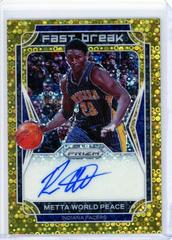 Metta World Peace [Gold] #FB-MWP Basketball Cards 2021 Panini Prizm Fast Break Autographs Prices