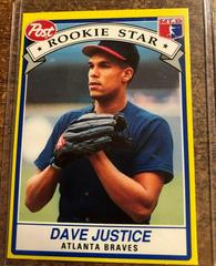 Dave Justice #1 Baseball Cards 1991 Post Cereal Prices