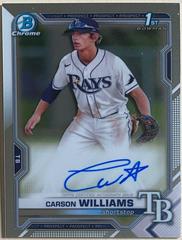 Carson Williams #CDA-CW Baseball Cards 2021 Bowman Draft 1st Edition Chrome Autographs Prices