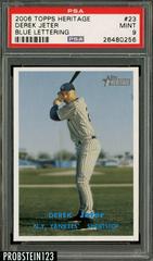 Derek Jeter [Blue Lettering] Baseball Cards 2006 Topps Heritage Prices
