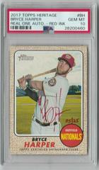 Bryce Harper [Red Ink] Baseball Cards 2017 Topps Heritage Real One Autographs Prices