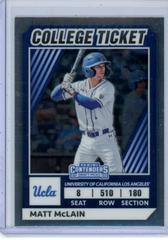 Matt McLain #35 Baseball Cards 2022 Panini Elite Extra Edition College Tickets Optic Prices
