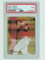 Mike Trout [Gold Refractor] #1 Baseball Cards 2016 Topps Finest Prices
