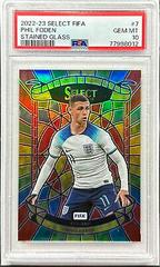 Phil Foden #7 Soccer Cards 2022 Panini Select FIFA Stained Glass Prices