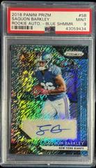 Saquon Barkley [Blue Shimmer] #2 Football Cards 2018 Panini Prizm Rookie Autographs Prices