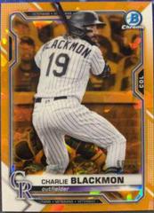 Charlie Blackmon [Orange] Baseball Cards 2021 Bowman Chrome Sapphire Prices