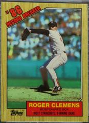 Roger Clemens [Record Breaker] #1 Baseball Cards 1987 Topps Tiffany Prices