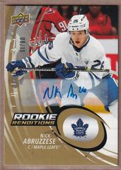 Nick Abruzzese [Gold Autograph] #RR-4 Hockey Cards 2022 Upper Deck Trilogy Rookie Renditions Prices