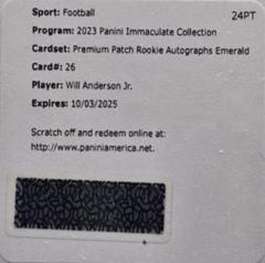 Will Anderson Jr. [Emerald] #28 Football Cards 2023 Panini Immaculate Signature Patch Rookie Prices