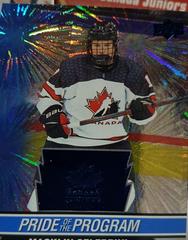 Macklin Celebrini [Blue Patterned Foilboard] #97 Hockey Cards 2023 Upper Deck Team Canada Juniors Prices