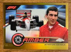 Ayrton Senna [Gold Refractor] #CAM-AS Racing Cards 2023 Topps Chrome Formula 1 Camber Prices