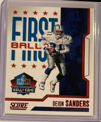 Deion Sanders [Red] #4 Football Cards 2023 Panini Score First Ballot Prices