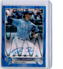 Brady Singer [Blue RayWave] Baseball Cards 2022 Topps Chrome Veteran Autographs Prices