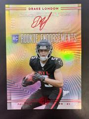 Drake London [Red] Football Cards 2022 Panini Illusions Rookie Endorsements Autographs Prices