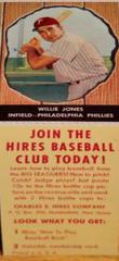 Willie Jones [With Tab] #60 Baseball Cards 1958 Hires Root Beer Prices