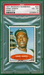 Hank Aaron [Hand Cut] #23 Baseball Cards 1971 Bazooka Numbered Prices