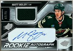 Matt Boldy [Jersey] #BO Hockey Cards 2022 SPx Rookie Autographs Prices