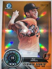 D.L. Hall [Orange Refractor] #BTP-78 Baseball Cards 2018 Bowman Scouts' Top 100 Prices