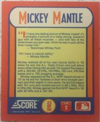 Mickey Mantle #23 Baseball Cards 1990 Score the MVP's Prices