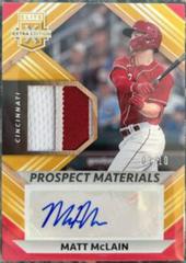 Matt McLain [Gold] #PMS-MM Baseball Cards 2022 Panini Elite Extra Edition Prospect Materials Signatures Prices