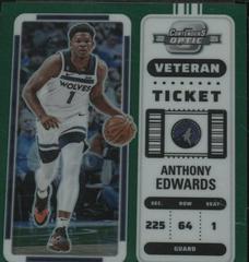 Anthony Edwards [Green] #5 Basketball Cards 2022 Panini Contenders Optic Veteran Ticket Autograph Prices