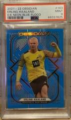 Erling Haaland [Electric Etch Neon Blue Flood] Soccer Cards 2021 Panini Obsidian Prices