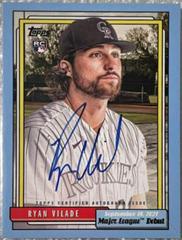 Ryan Vilade [Blue] Baseball Cards 2022 Topps Archives 1992 MLB Debut Autographs Prices