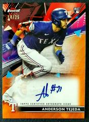 Anderson Tejeda [Orange Wave Refractor] #FA-AT Baseball Cards 2021 Topps Finest Autographs Prices