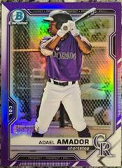 Adael Amador [Purple Refractor] #BDC-195 Baseball Cards 2021 Bowman Draft Chrome Prices