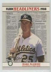 Mark McGwire Baseball Cards 1988 Fleer Headliners Prices