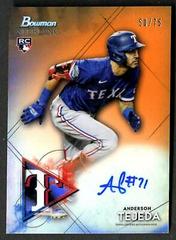 Anderson Tejeda [Orange Refractor] #BSRA-AT Baseball Cards 2021 Bowman Sterling Rookie Autographs Prices